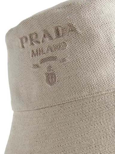 Prada Women's Linen Blend Bucket Hat - Beige Khaki - Size Medium | Thumbnail 2