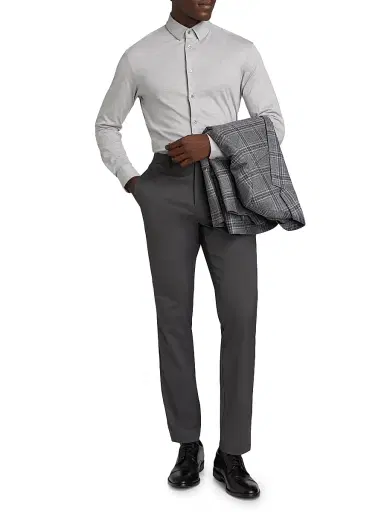 Giorgio Armani Men's Stretch Slim Button-Up Shirt - Gray - Size 16 | Thumbnail 2