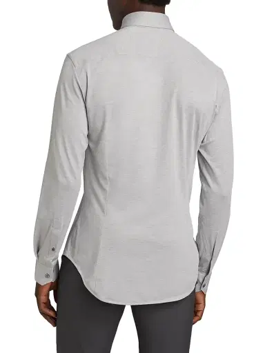 Giorgio Armani Men's Stretch Slim Button-Up Shirt - Gray - Size 16 | Thumbnail 5