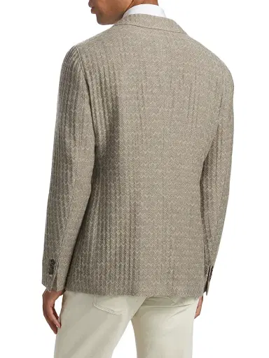 Giorgio Armani Men's Chevron Cashmere-Silk Upton Jacket | Thumbnail 5 Giorgio Armani Men's Chevron Cashmere-Silk Upton Jacket | Thumbnail 5