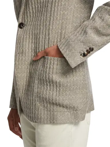 Giorgio Armani Men's Chevron Cashmere-Silk Upton Jacket | Thumbnail 6 Giorgio Armani Men's Chevron Cashmere-Silk Upton Jacket | Thumbnail 6