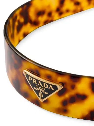 Prada Women's Headband with Triangle Logo | Thumbnail 2 Prada Women's Headband with Triangle Logo | Thumbnail 2