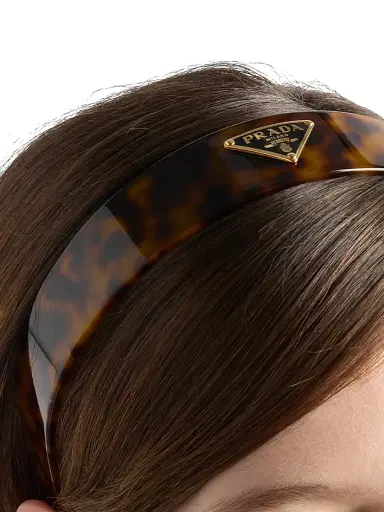 Prada Women's Headband with Triangle Logo | Thumbnail 3 Prada Women's Headband with Triangle Logo | Thumbnail 3