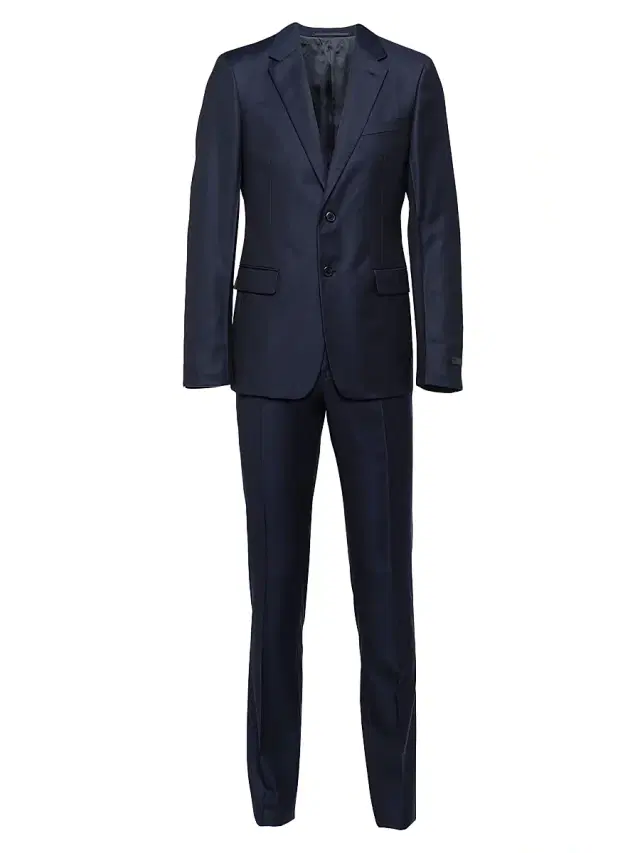 Men's Single-Breasted Wool Suit - Blue