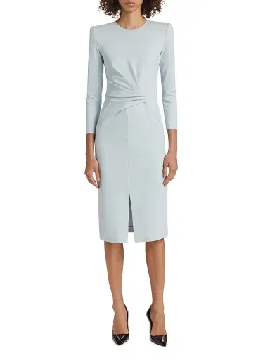 Giorgio Armani Women's Gathered Jersey Dress - Pale Blue - Size 2 | Thumbnail 3