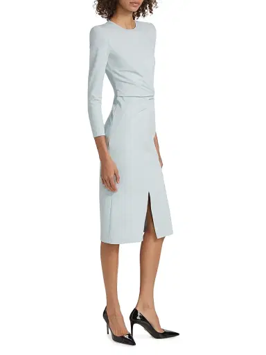 Giorgio Armani Women's Gathered Jersey Dress - Pale Blue - Size 2 | Thumbnail 4