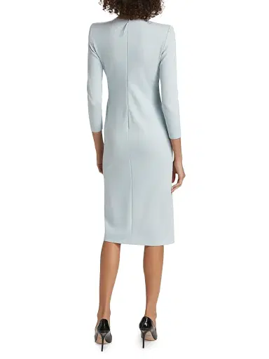 Giorgio Armani Women's Gathered Jersey Dress - Pale Blue - Size 2 | Thumbnail 5