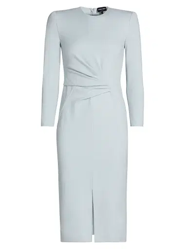 Giorgio Armani Women's Gathered Jersey Dress - Pale Blue - Size 2 | Thumbnail 1