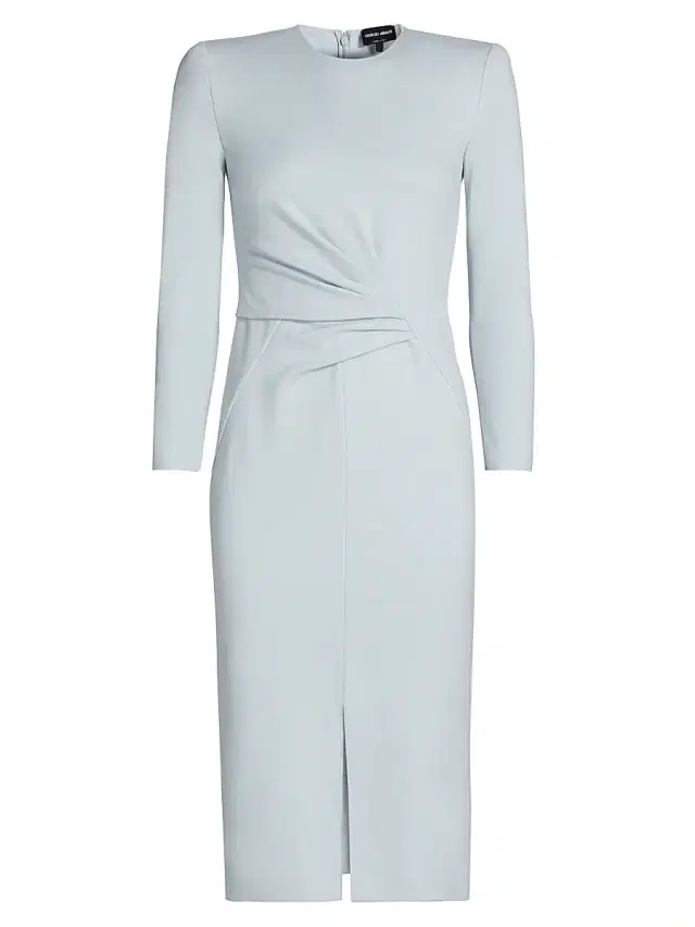 Giorgio Armani Women's Gathered Jersey Dress - Pale Blue