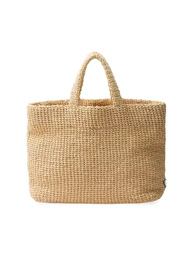 Prada Women's Crochet Tote Bag - Beige Khaki | Thumbnail 3