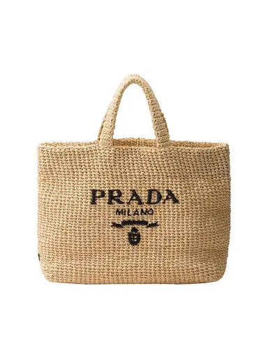 Prada Women's Crochet Tote Bag - Beige Khaki | Thumbnail 1