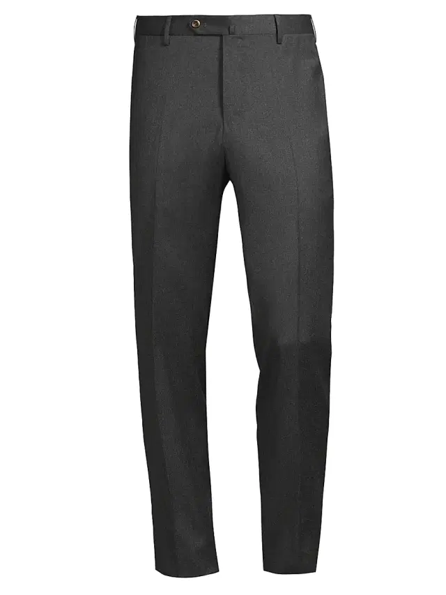 Men's Super 110s Stretch-Cotton Slim-Fit Trousers - Grigio Scuro