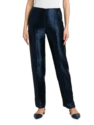 Giorgio Armani Women's Linen-Silk Tapered Pants | Thumbnail 3 Giorgio Armani Women's Linen-Silk Tapered Pants | Thumbnail 3