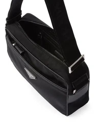 Prada Men's Re-Nylon and Saffiano Shoulder Bag - Black | Thumbnail 4 Prada Men's Re-Nylon and Saffiano Shoulder Bag - Black | Thumbnail 4