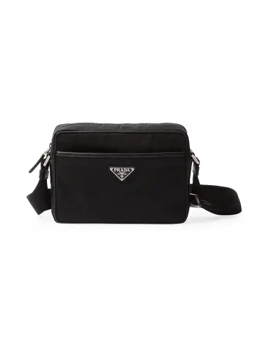 Prada Men's Re-Nylon and Saffiano Shoulder Bag - Black | Thumbnail 1 Prada Men's Re-Nylon and Saffiano Shoulder Bag - Black | Thumbnail 1