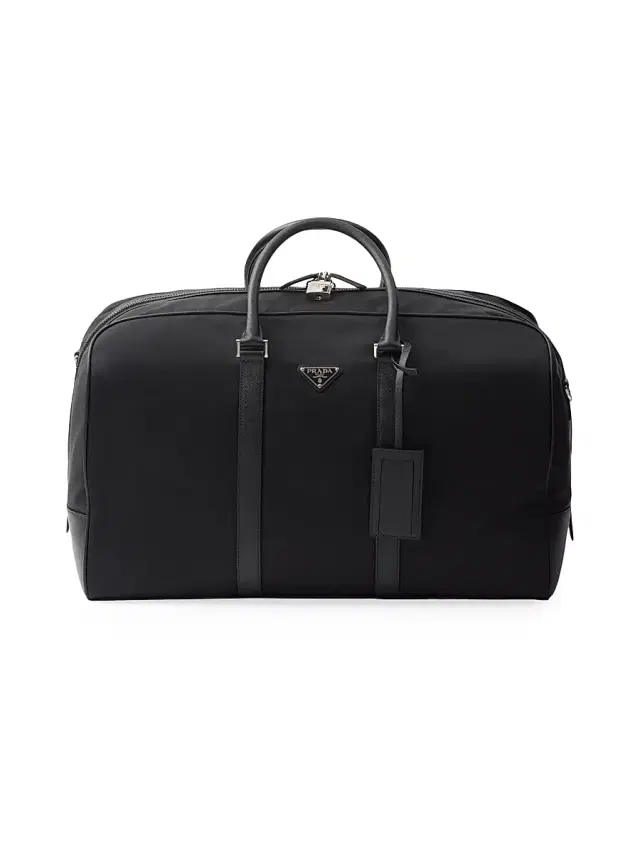 Prada Men's Re-Nylon and Saffiano Leather Duffel Bag - Black