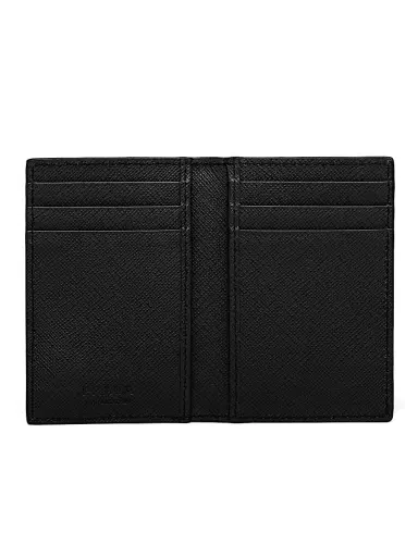 Prada Men's Saffiano Leather Card Holder - Black | Thumbnail 2