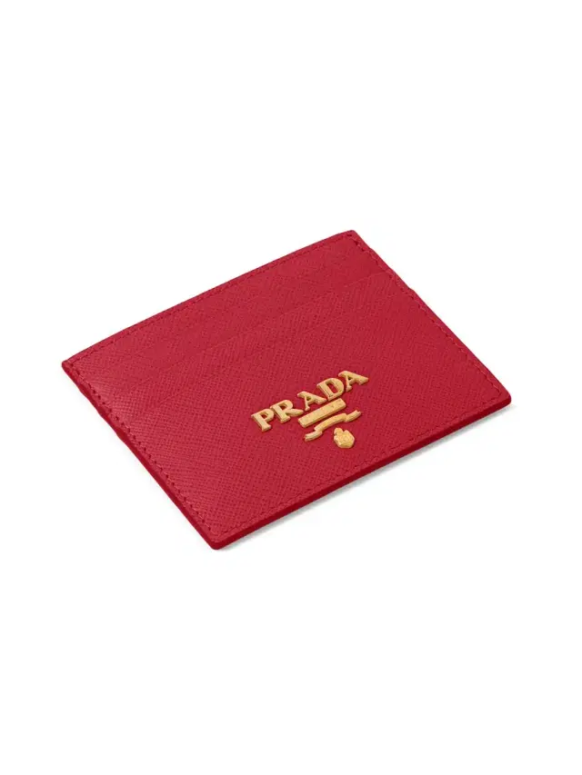 Women's Saffiano Leather Card Holder - Red