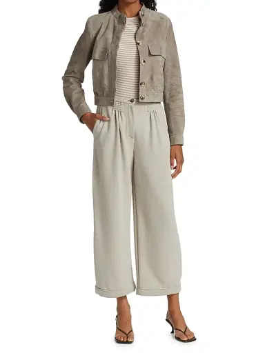 Giorgio Armani Women's Patch-Pocket Suede Jacket - Hazelnut - Size 0 | Thumbnail 2