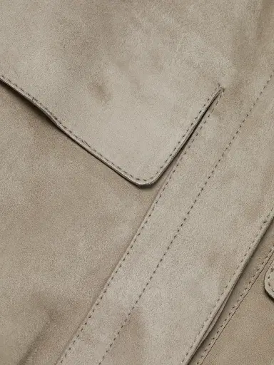 Giorgio Armani Women's Patch-Pocket Suede Jacket - Hazelnut - Size 0 | Thumbnail 7