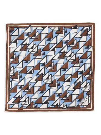 Prada Women's Printed Silk Twill 55CM Square Scarf | Thumbnail 1 Prada Women's Printed Silk Twill 55CM Square Scarf | Thumbnail 1