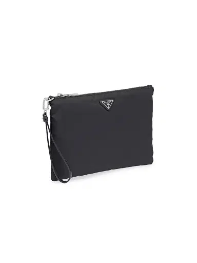 Prada Men's Re-Nylon and Saffiano Leather Pouch - Black | Thumbnail 2