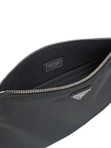 Prada Men's Re-Nylon and Saffiano Leather Pouch - Black | Thumbnail 4