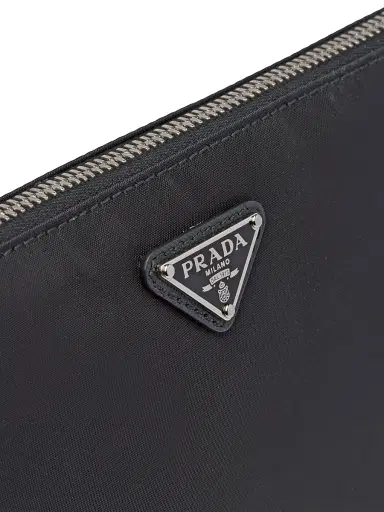 Prada Men's Re-Nylon and Saffiano Leather Pouch - Black | Thumbnail 5