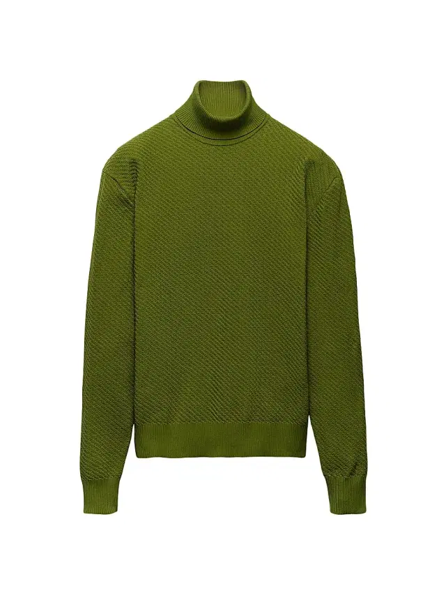 Men's Re-Nylon Turtleneck Sweater - Green