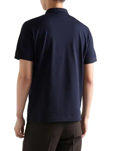 Prada Men's Piqué Polo Shirt - Dark Blue - Size Medium | Thumbnail 3 Prada Men's Piqué Polo Shirt - Dark Blue - Size Medium | Thumbnail 3