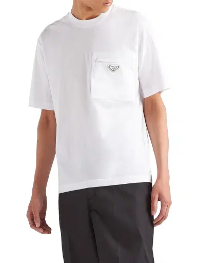Prada Men's Re-Nylon and Jersey T-Shirt | Thumbnail 2
