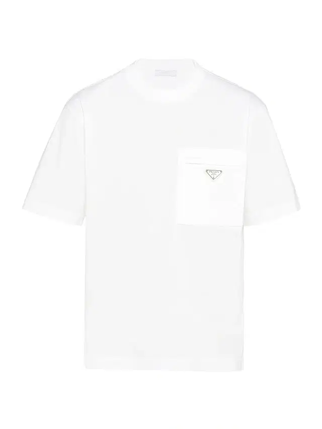 Men's Re-Nylon and Jersey T-Shirt - White Men's Re-Nylon and Jersey T-Shirt - White