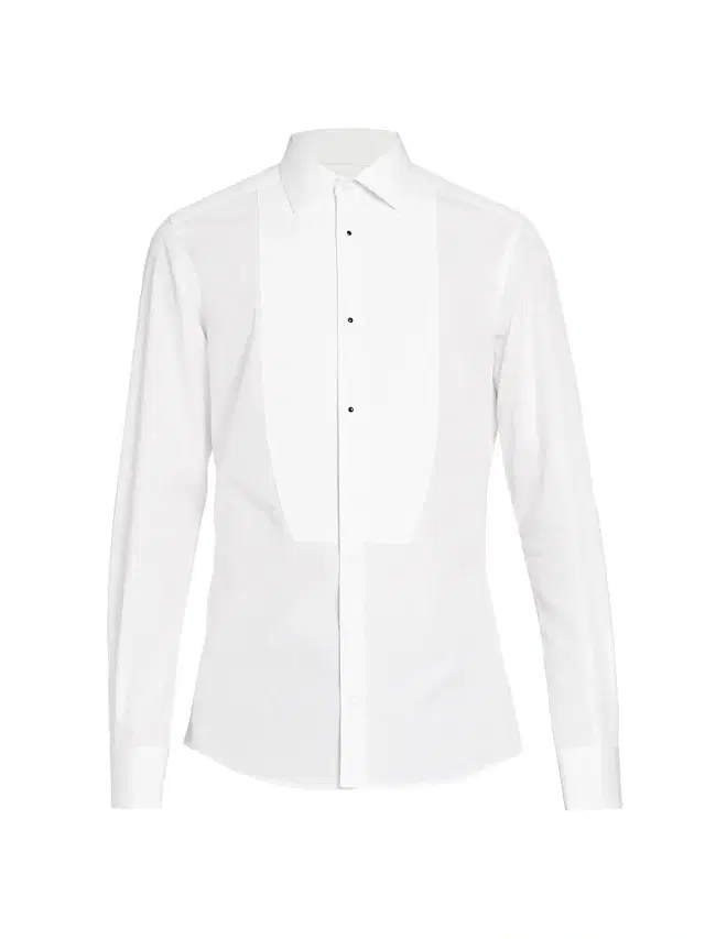 Men's Piqué Tuxedo Shirt - Bianco Ottico