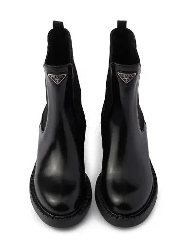 Prada Women's Brushed Calf Leather Chelsea Boots - Black - Size 10 | Thumbnail 2 Prada Women's Brushed Calf Leather Chelsea Boots - Black - Size 10 | Thumbnail 2