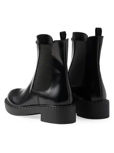 Prada Women's Brushed Calf Leather Chelsea Boots - Black - Size 10 | Thumbnail 3 Prada Women's Brushed Calf Leather Chelsea Boots - Black - Size 10 | Thumbnail 3