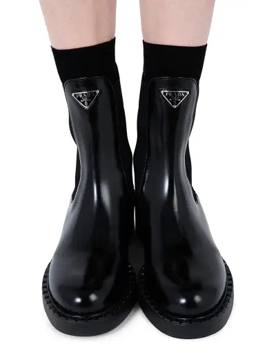 Prada Women's Brushed Calf Leather Chelsea Boots - Black - Size 10 | Thumbnail 6 Prada Women's Brushed Calf Leather Chelsea Boots - Black - Size 10 | Thumbnail 6