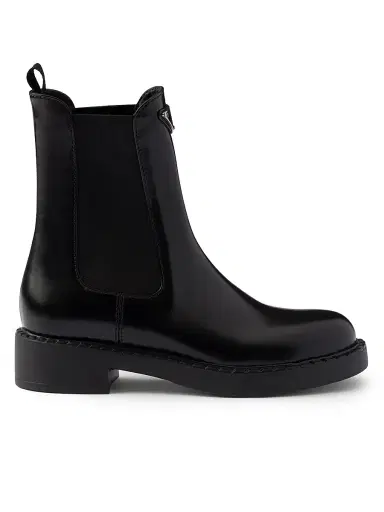 Prada Women's Brushed Calf Leather Chelsea Boots - Black - Size 10 | Thumbnail 1 Prada Women's Brushed Calf Leather Chelsea Boots - Black - Size 10 | Thumbnail 1