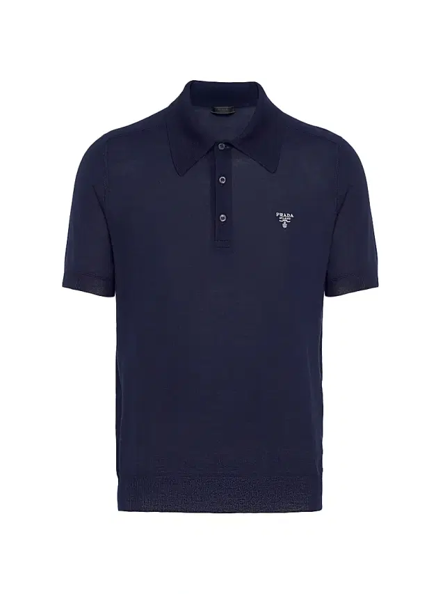 Men's Cashmere Polo Shirt - Blue