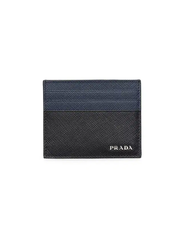 Prada Men's Saffiano Leather Card Holder - Black