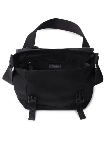 Prada Men's Re-Nylon and Saffiano Leather Shoulder Bag - Black | Thumbnail 4 Prada Men's Re-Nylon and Saffiano Leather Shoulder Bag - Black | Thumbnail 4
