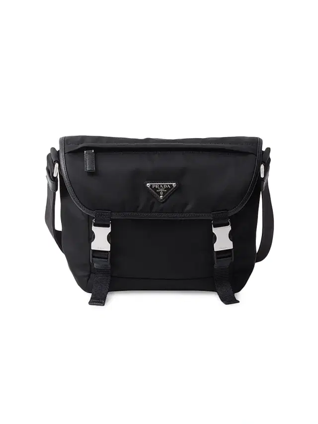 Prada Men's Re-Nylon and Saffiano Leather Shoulder Bag - Black