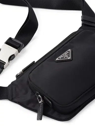 Prada Men's Re-Nylon And Saffiano Leather Shoulder Bag - Black | Thumbnail 6