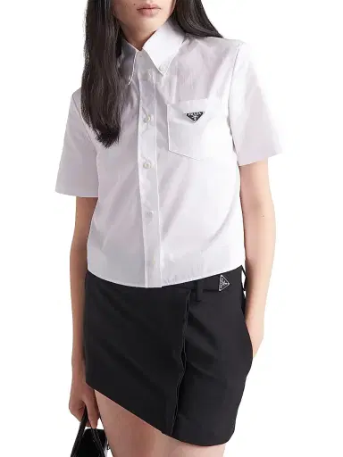 Prada Women's Poplin Shirt - White | Thumbnail 3