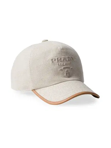 Prada Men's Linen Blend Baseball Cap - Beige - Size XL | Thumbnail 1 Prada Men's Linen Blend Baseball Cap - Beige - Size XL | Thumbnail 1