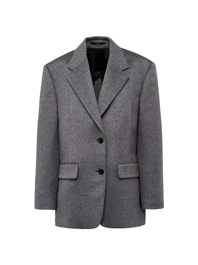 Women's Single-Breasted Cashmere Jacket - Grey
