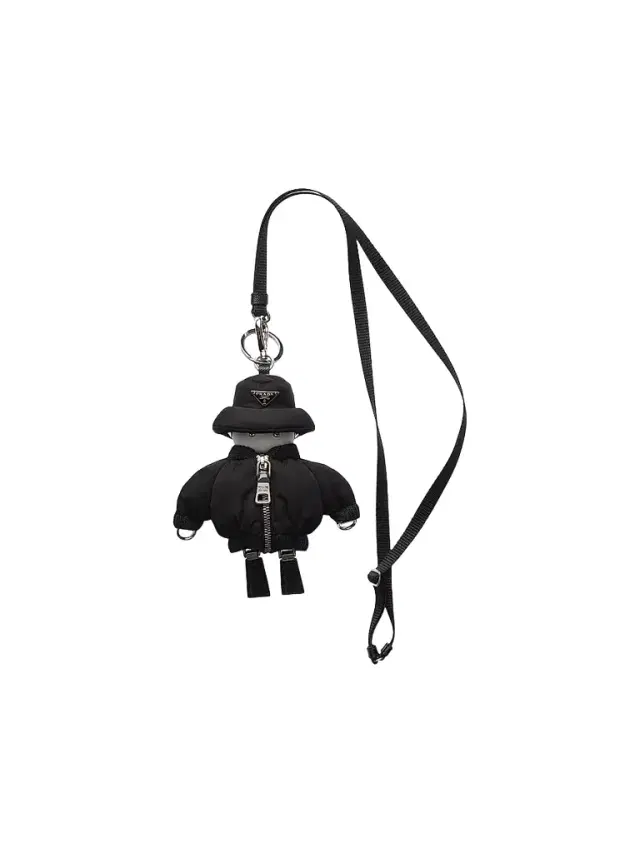 Prada Women's Re-Nylon Key Ring Trick with Shoulder Strap - Black