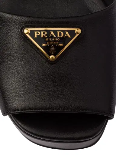 Prada Women's Nappa Leather Platform Sandals - Black - Size 11 | Thumbnail 5