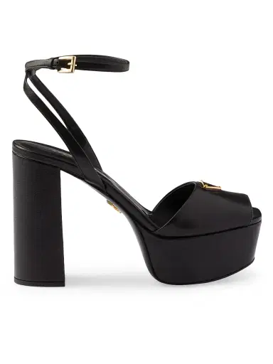 Prada Women's Nappa Leather Platform Sandals - Black - Size 11 | Thumbnail 1