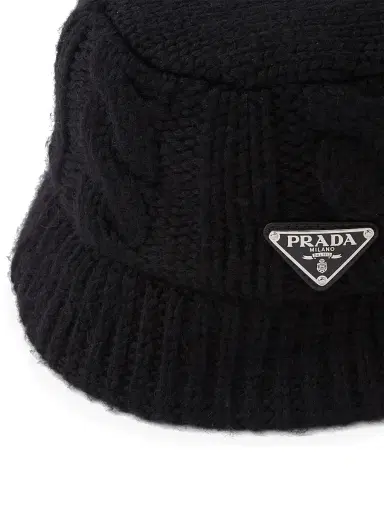 Prada Women's Wool Bucket Hat - Black - Size Large | Thumbnail 4 Prada Women's Wool Bucket Hat - Black - Size Large | Thumbnail 4