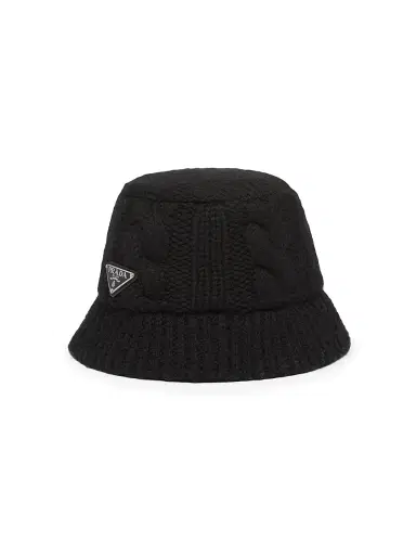 Prada Women's Wool Bucket Hat - Black - Size Large | Thumbnail 1 Prada Women's Wool Bucket Hat - Black - Size Large | Thumbnail 1